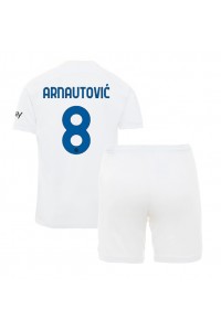 Fotbalové Dres Inter Milan Marko Arnautovic #8 Dětské Venkovní Oblečení 2023-24 Krátký Rukáv (+ trenýrky)